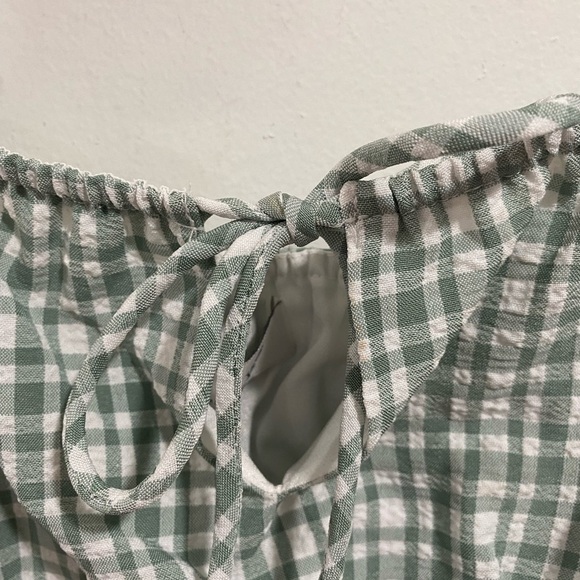 Wayf smocked tank ruffled peplum gingham NWT medium - Picture 3 of 8